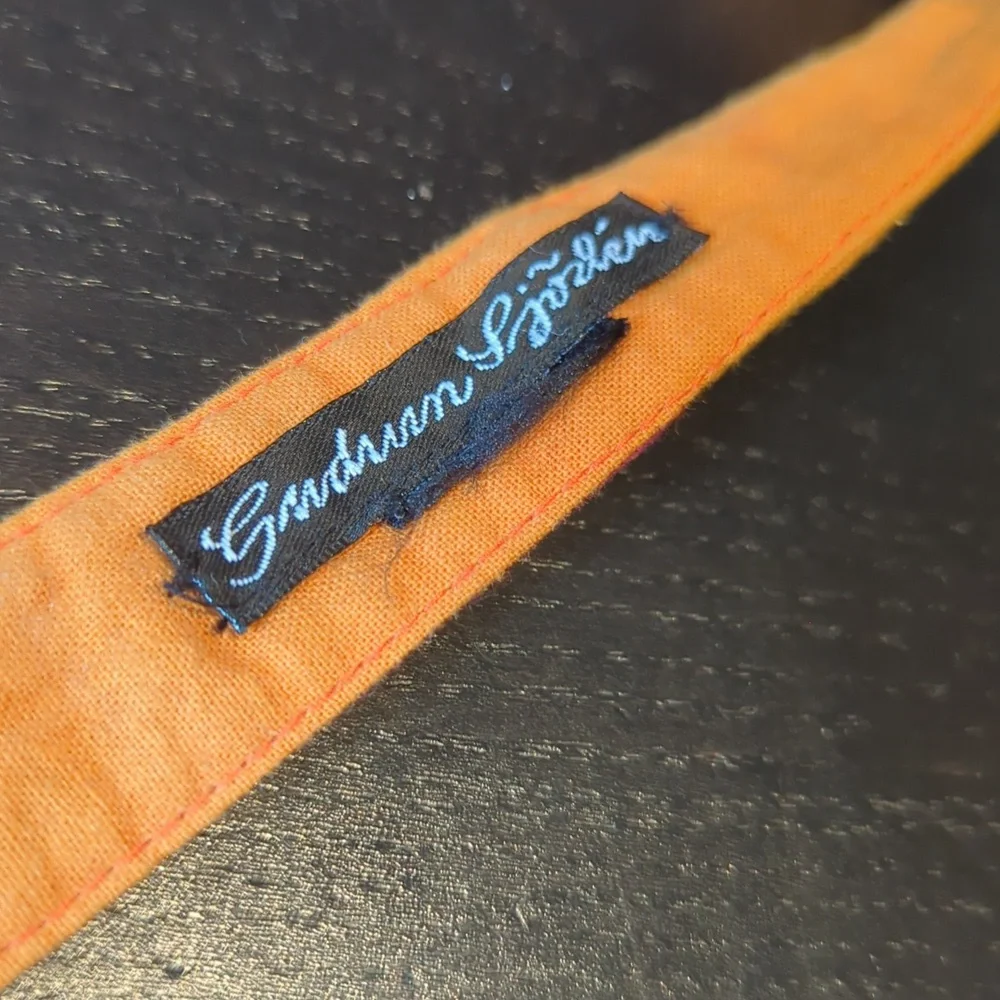 Embroidered double sided belt 2.6m wrap-around boho style orange Gudrun Sjoden - Picture 8 of 13